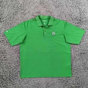 University Of Notre Dame Shirt Men's Large Green Polo Fightin' Irish Embroidered